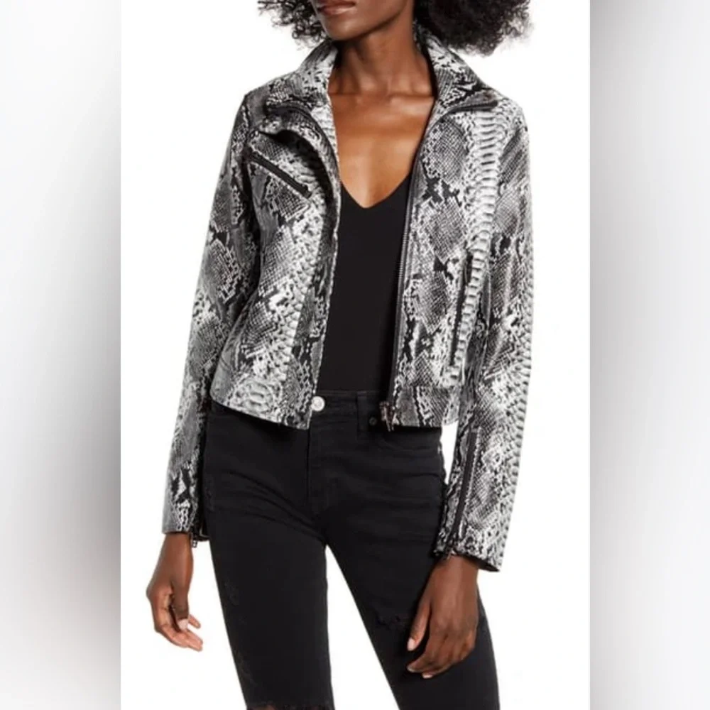 Blank NYC Faux Leather Moto Jacket Sz M - Picture 4 of 8